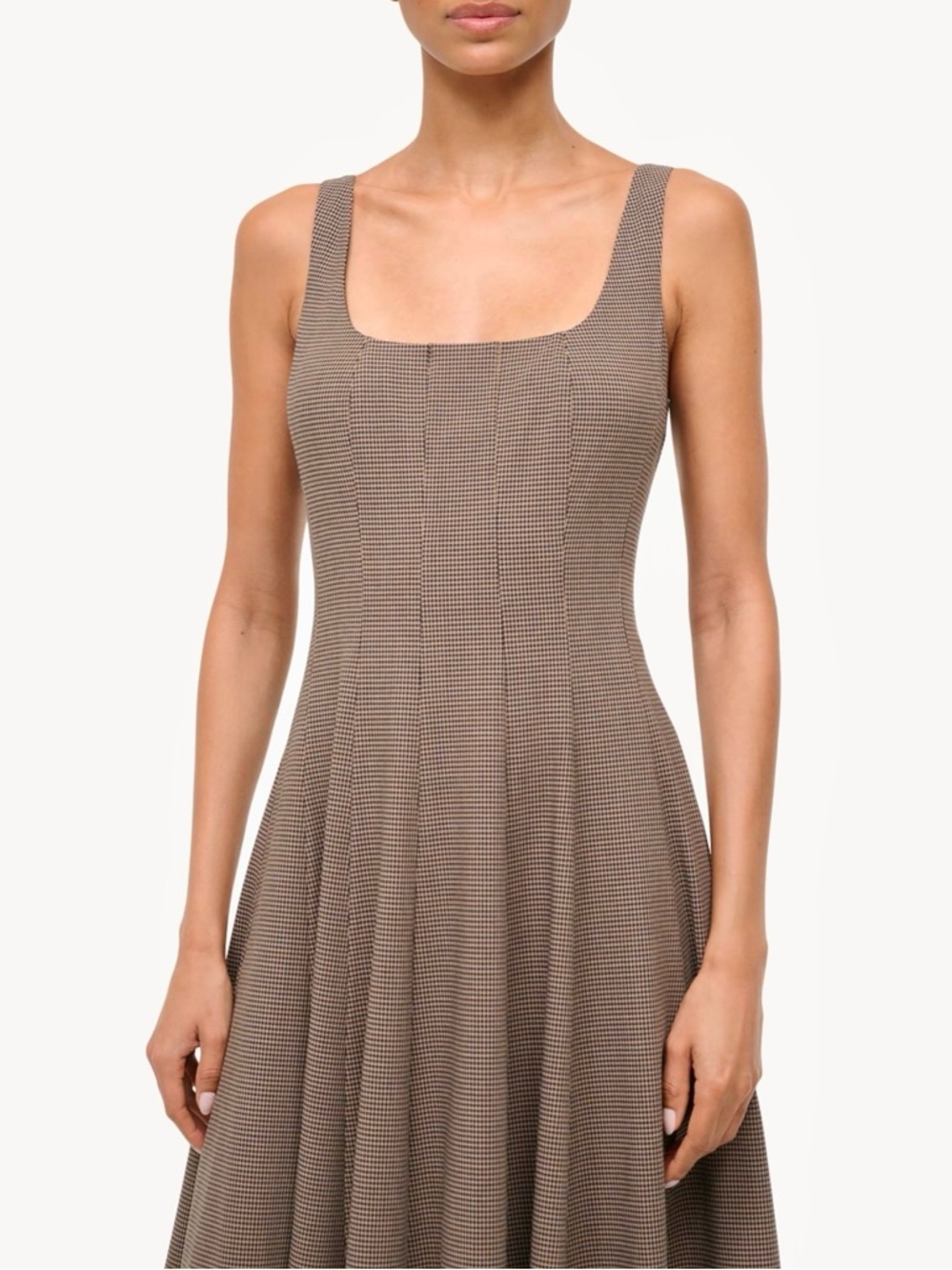NWT Staud Wells Midi Dress Houndstooth - Picture 2 of 16